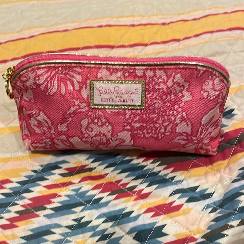 Lilly Pulitzer for Estēe Lauder pink floral make-up bag